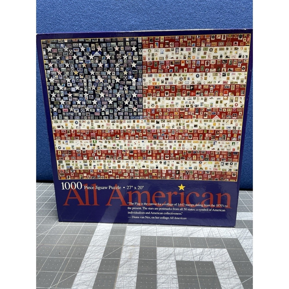 Ceaco All American 1000 Piece Puzzle Flag‎ Stars Stripes Vintage 27" x 20"
